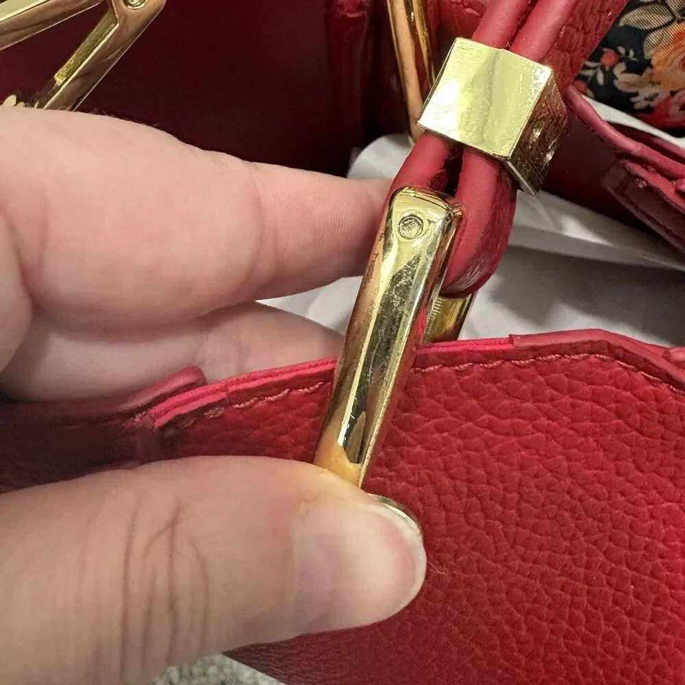 Steve Madden Red Small Crossbody Satchel Bkarta Tote With Scarf